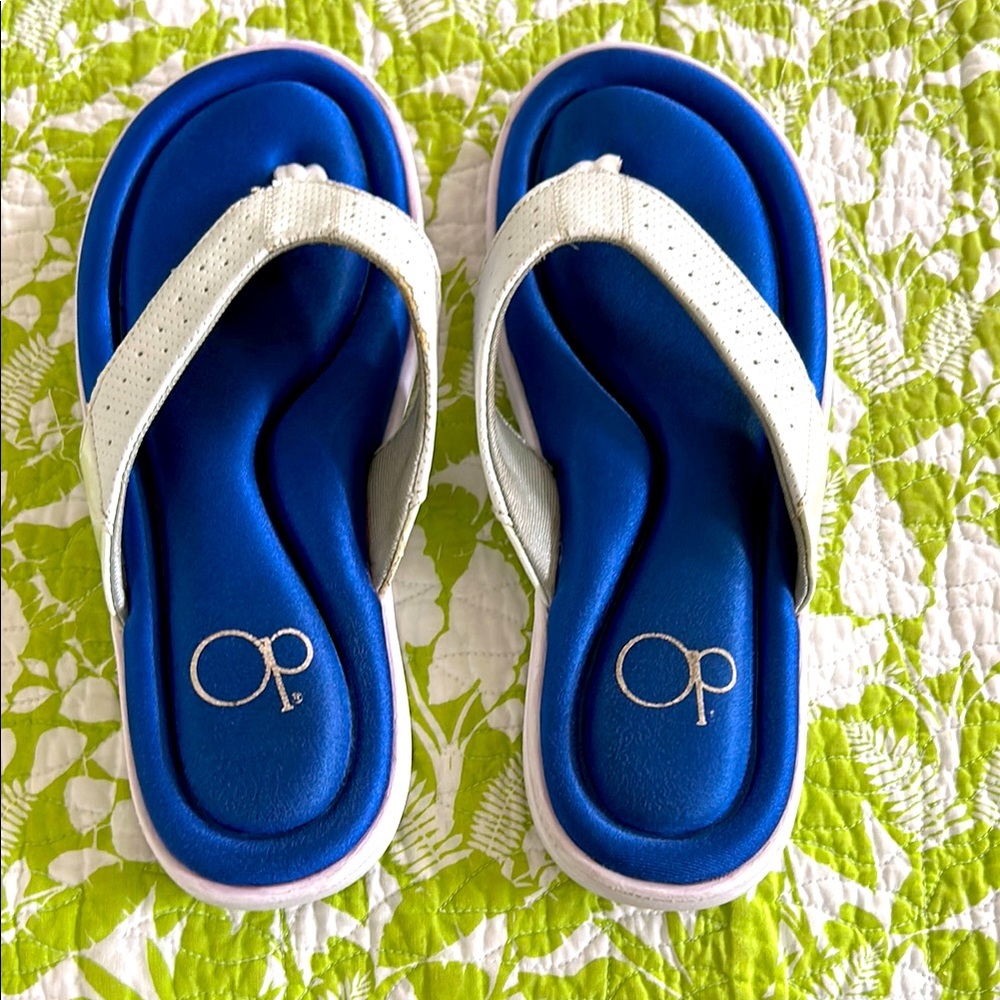 OP Blue and White Flip Flops
